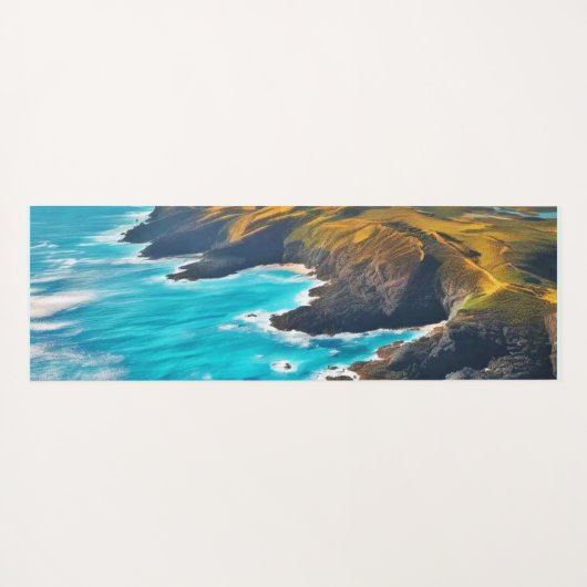 Uitzicht vanaf Ocean Cliffs: Wild Shore Yogamat (Achterkant (horizontaal))