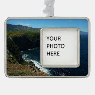 Uitzicht vanaf Santa Cruz Island in Channel Island Verzilverd Omlijst Ornament