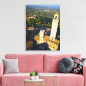 Uitzicht vanaf toren, San Gimignano, Siena, Toscan Canvas Afdruk (Insitu (Woonkamer))