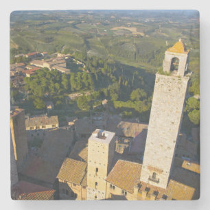 Uitzicht vanaf toren, San Gimignano, Siena, Toscan Stenen Onderzetter