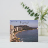 Uitzicht vanaf Waikiki Beach Honolulu Hawaii Briefkaart (Staand voorkant)