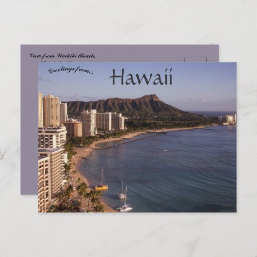 Uitzicht vanaf Waikiki Beach Honolulu Hawaii Briefkaart (Voorkant / Achterkant)