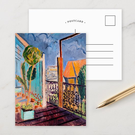 Uitzicht vanuit het Studio-venster Isaac Grünewald Briefkaart