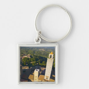 Uitzicht vanuit toren, San Gimignano, Siena, Tosca Sleutelhanger
