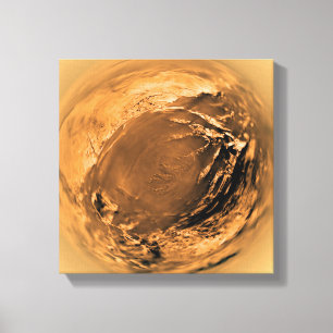 Uitzicht visogen van Titan's oppervlak Canvas Afdruk