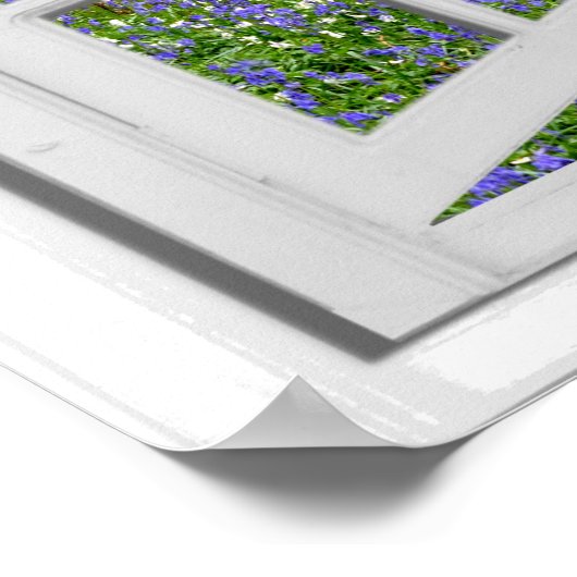 Uitzicht voor blauwe gordels en bomen poster (Hoek)