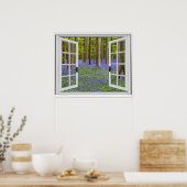 Uitzicht voor blauwe gordels en bomen poster (Keuken)