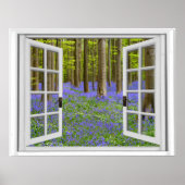 Uitzicht voor blauwe gordels en bomen poster (Voorkant)