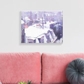 Uitzicht voor dakpannen of dakpannen onder sneeuw, canvas afdruk (Insitu (Woonkamer))