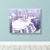 Uitzicht voor dakpannen of dakpannen onder sneeuw, canvas afdruk (Insitu (Houten vloer))