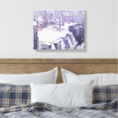 Uitzicht voor dakpannen of dakpannen onder sneeuw, canvas afdruk (Insitu (Slaapkamer))