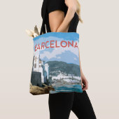 Uitzicht voor de kust van Barcelona, Spanje Tote Bag (Dichtbij)