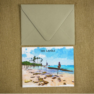 Uitzicht voor de kust van Sri Lanka Briefkaart