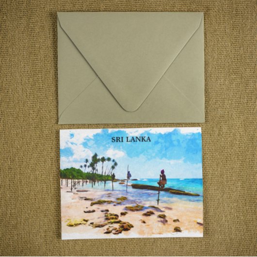 Uitzicht voor de kust van Sri Lanka Briefkaart