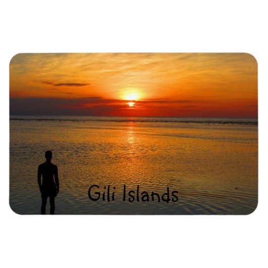 uitzicht voor de zonsondergang van gili - eilanden magneet (Horizontaal)