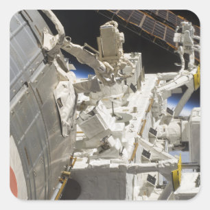 Uitzicht voor het sluiten van onderdelen vierkante sticker