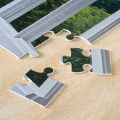 Uitzicht voor landschapsluik legpuzzel (Zijkant)