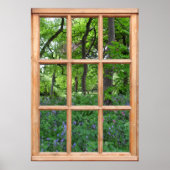 Uitzicht voor sproeiers in de tuin van een raam (P Poster (Voorkant)