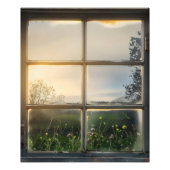 Uitzicht voor zonsondergang op het platteland foto afdruk (Voorkant)