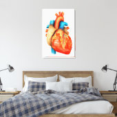 Uitzicht vooraan van het menselijk hart canvas afdruk (Insitu (Slaapkamer))