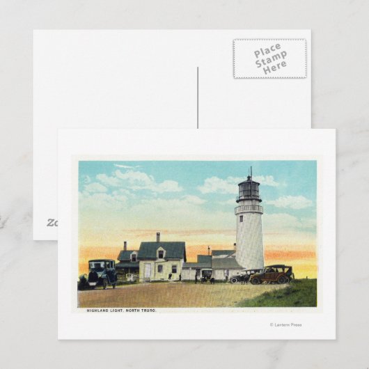 Uitzicht vuurtoren van het noorden van Truro Highl Briefkaart (Voorkant / Achterkant)