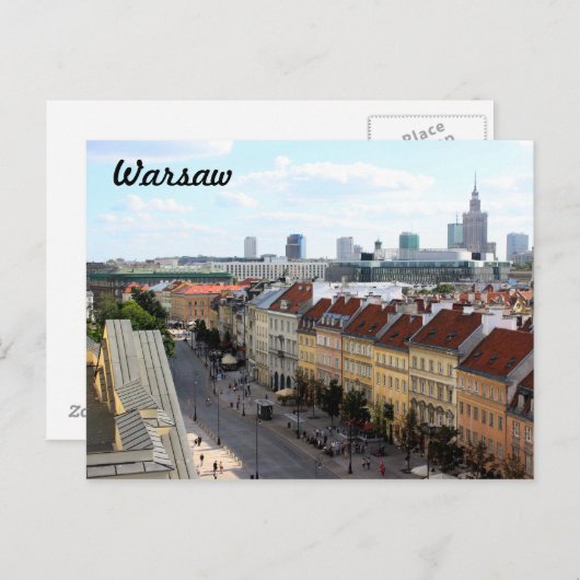 Uitzicht Warschau Briefkaart (Voorkant / Achterkant)