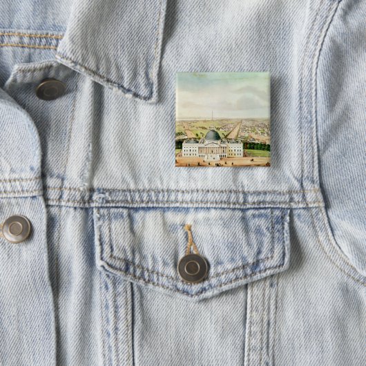 Uitzicht Washington Vierkante Button 5,1 Cm (In situ)