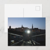 Uitzicht Wasserburg Altstadt met schip bij schemer Briefkaart