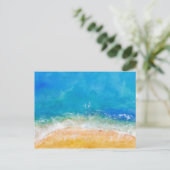 Uitzicht waterverf strand briefkaart (Staand voorkant)