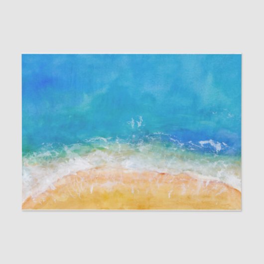 Uitzicht waterverf strand tissuepapier (Voorkant)