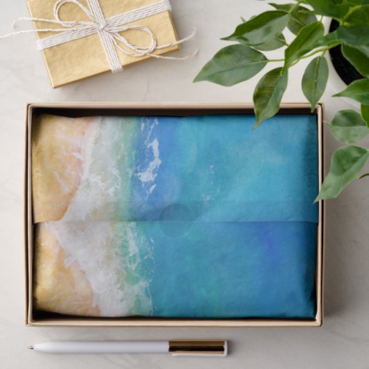 Uitzicht waterverf strand tissuepapier (Geschenk)