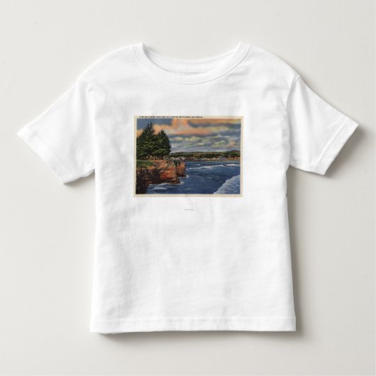 Uitzicht West Cliff Drive Pier en Casino Kinder Shirts (Voorkant)