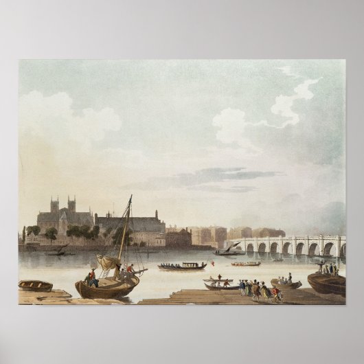 Uitzicht Westminster en de brug Poster (Voorkant)