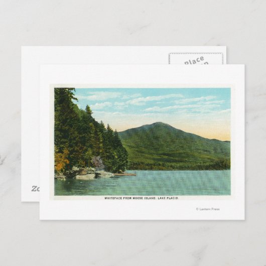 Uitzicht Whiteface Mountain van Moose Island Briefkaart (Voorkant / Achterkant)