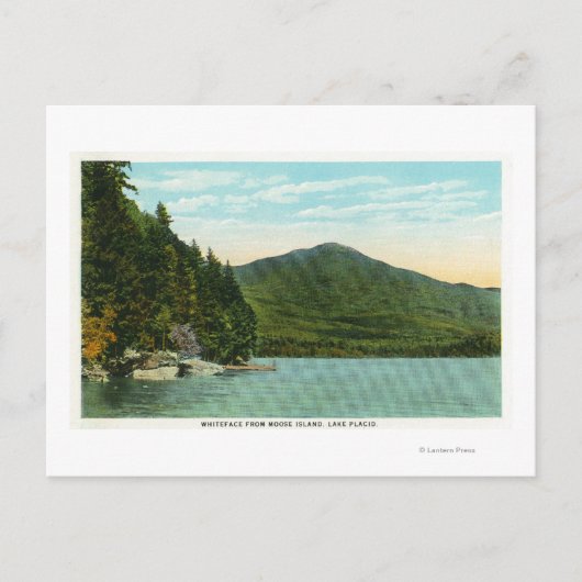 Uitzicht Whiteface Mountain van Moose Island Briefkaart (Voorkant)