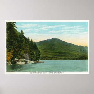 Uitzicht Whiteface Mountain van Moose Island Poster
