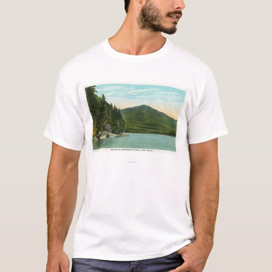 Uitzicht Whiteface Mountain van Moose Island T-shirt (Voorkant)