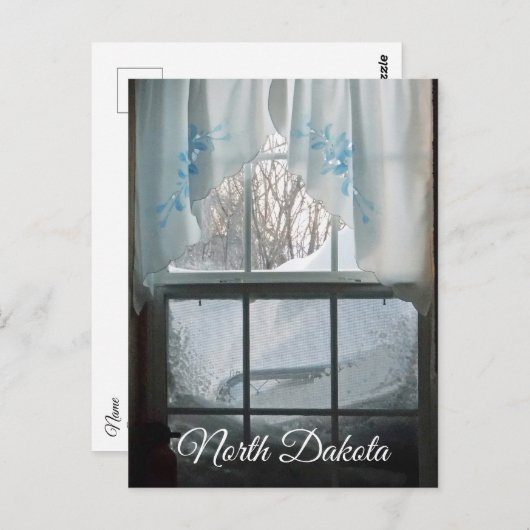 Uitzicht wintervenster briefkaart (Voorkant / Achterkant)