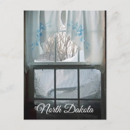 Uitzicht wintervenster briefkaart