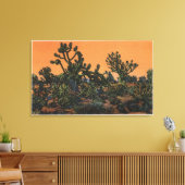 Uitzicht Yucca Trees in de Mohave-woestijn Canvas Afdruk (Insitu (Woonkamer))