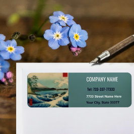 uitzicht zee met het etiket Fuji Mount