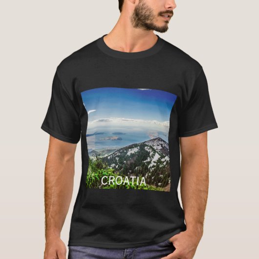 Uitzicht zee uit bergen in Kroatië T-shirt (Voorkant)