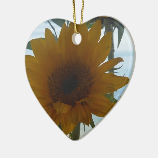 Uitzicht zonnebloemplak keramisch ornament (Links)