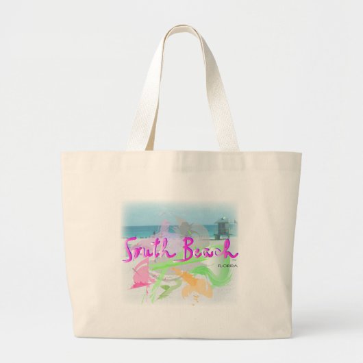 Uitzicht Zuidstrand Grote Tote Bag (Voorkant)