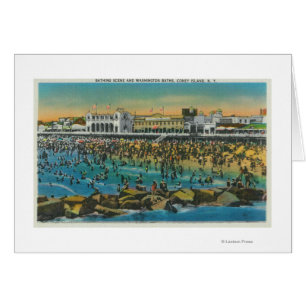 Uitzicht zwemmers in de badzones in Washington