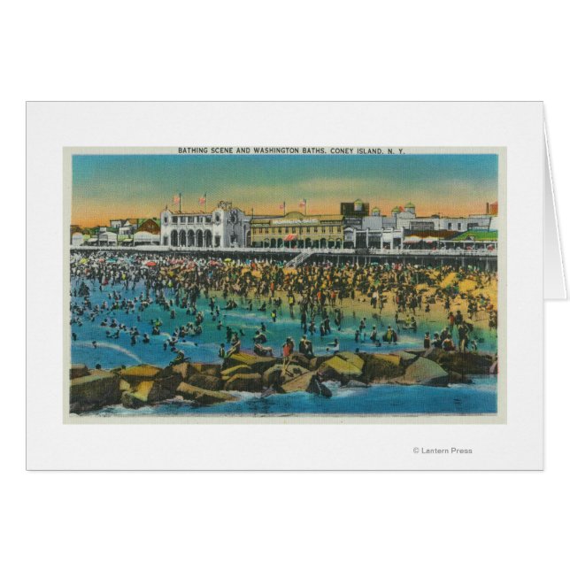 Uitzicht zwemmers in de badzones in Washington (Voorkant Horizontaal)