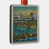 Uitzicht zwemmers in de badzones in Washington Metalen Ornament (Rechts)