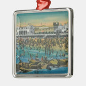 Uitzicht zwemmers in de badzones in Washington Metalen Ornament (Links)