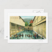 Uitzicht zwemmers op de Baden Briefkaart (Voorkant / Achterkant)