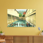 Uitzicht zwemmers op de Baden Canvas Afdruk (Insitu (Woonkamer))